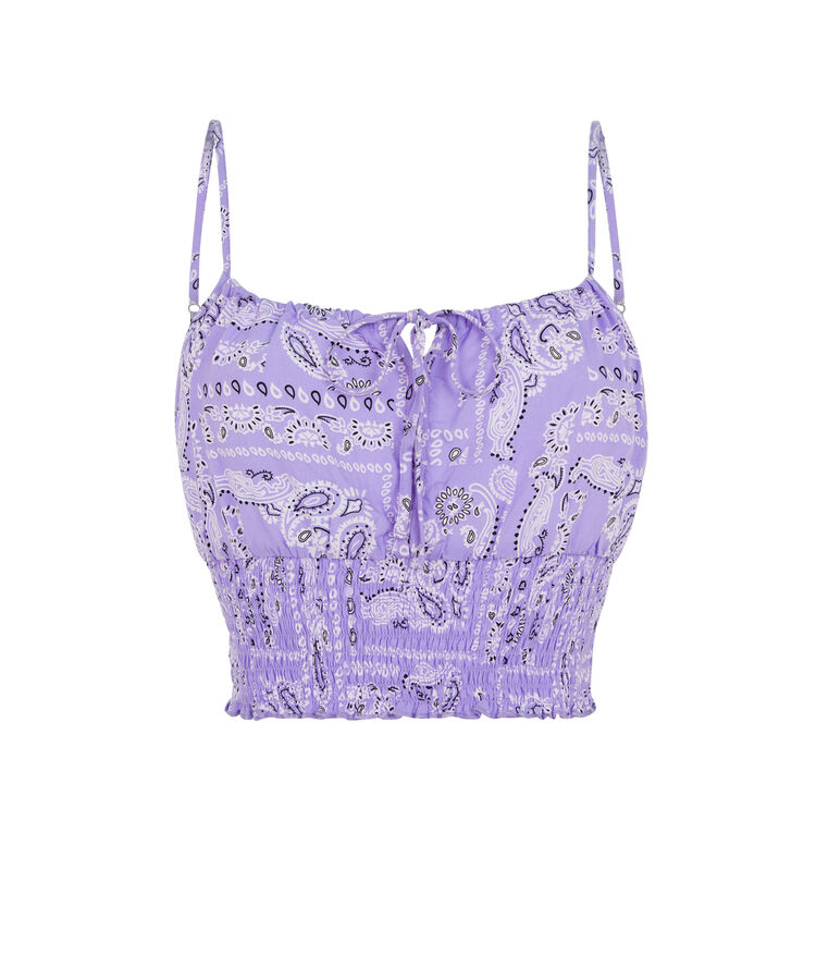 Top + chouchou imprimé bandana - lilas lilas.