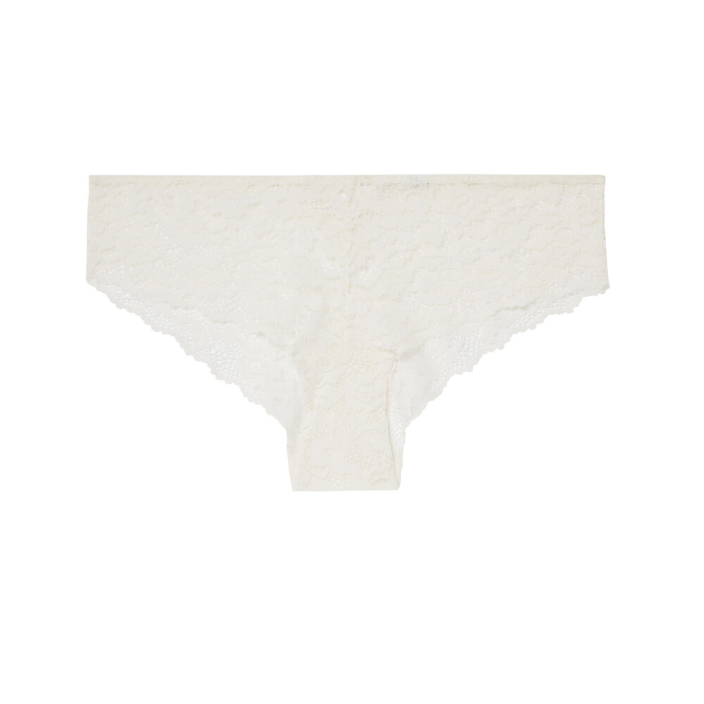 Shorty en dentelle fleurie - écru ecru.