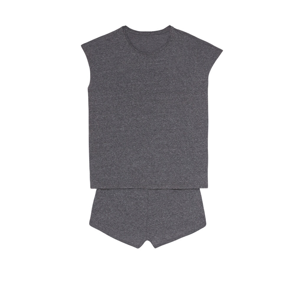 Set de pyjama uni - gris gris.