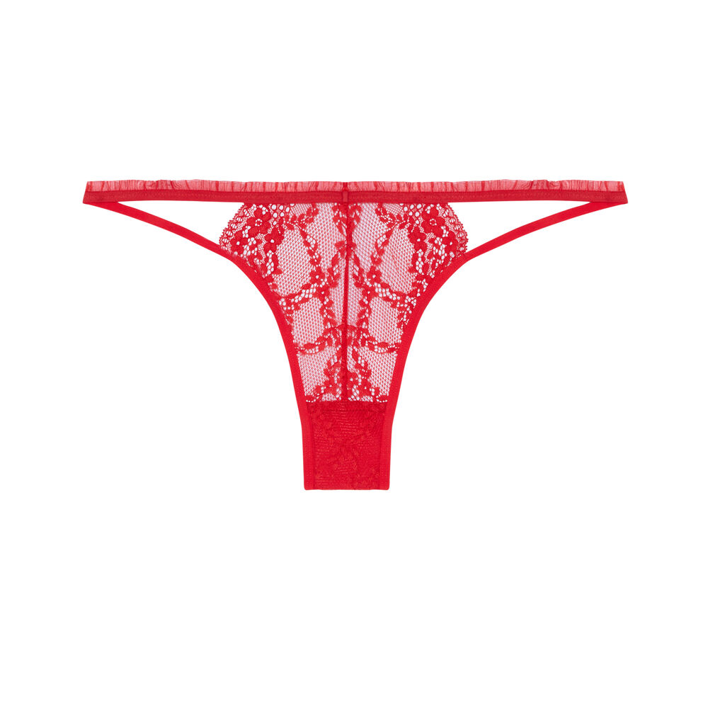 Culotte à liens sexy - rouge rouge.