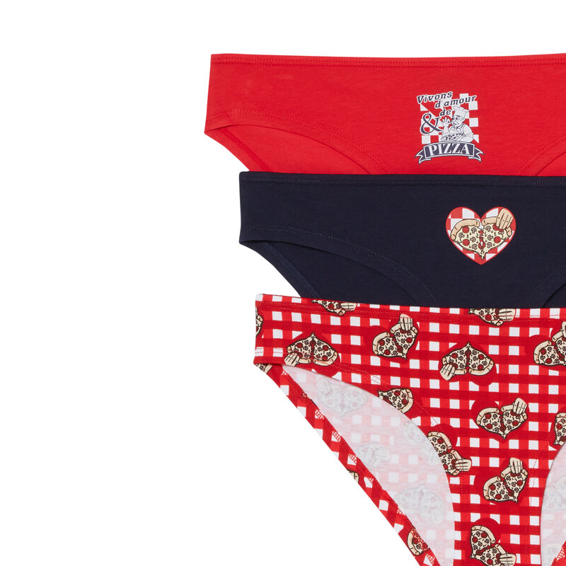 lot de 3 culotte pizzas lovers - blanc lot de 3 culotte pizzas lovers - blanc;