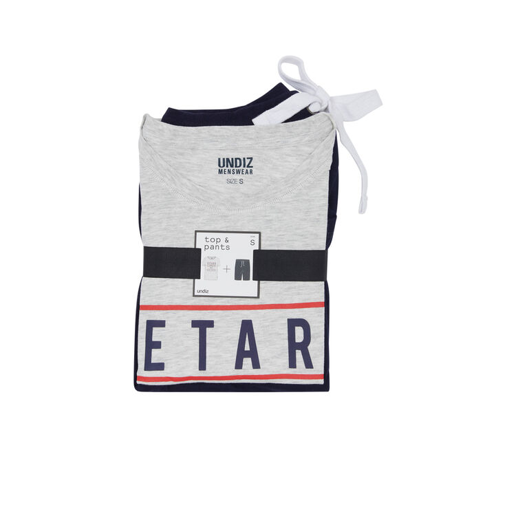 Set pyjama a message fletardiz gris clair.