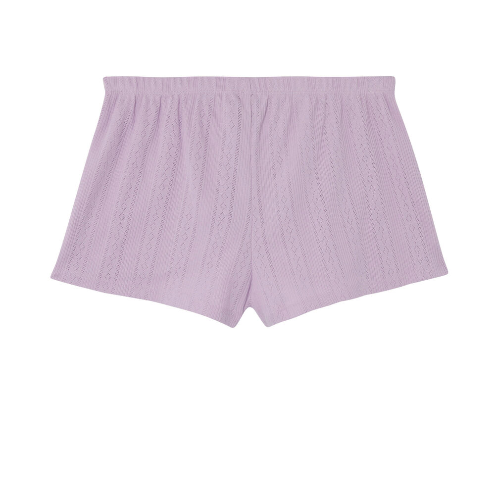 Short uni maille pointelle - lilas violet.