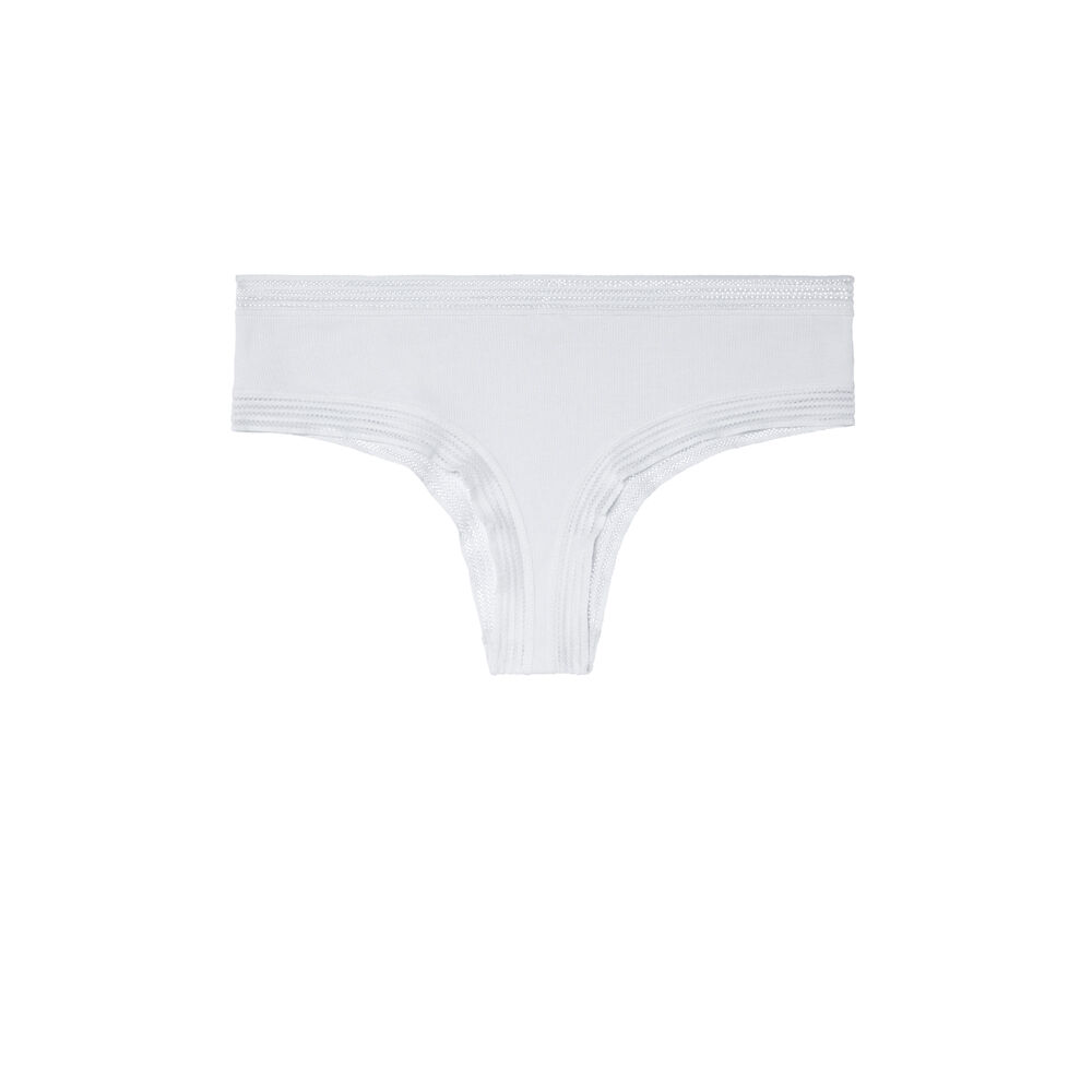 Shorty à bordures dentelle - blanc blanc.