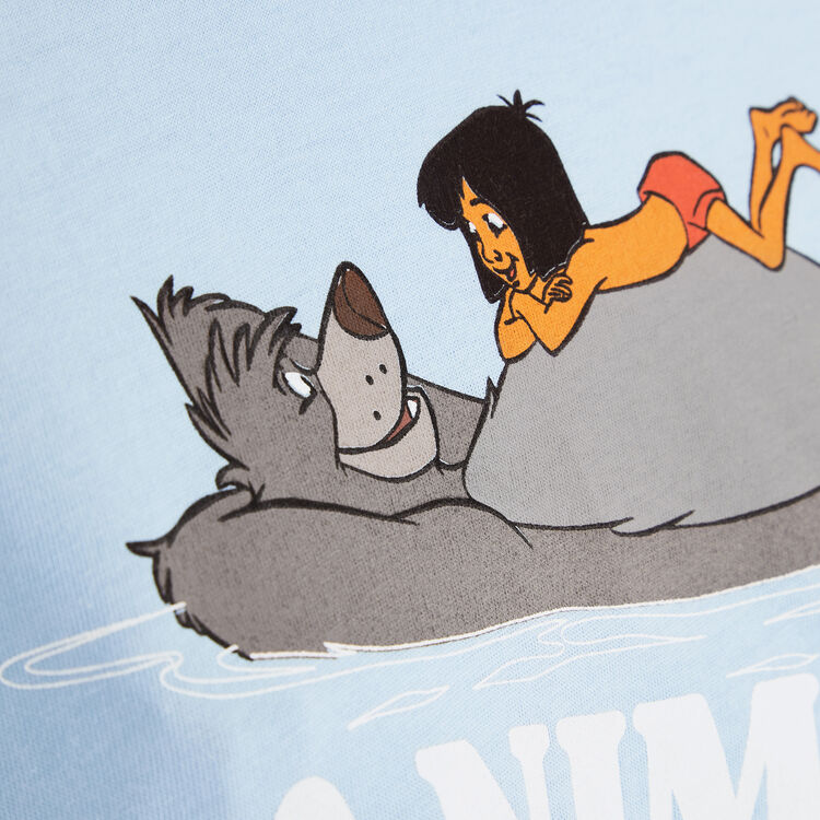 Top à manches courtes print animaux loveanimaliz bleu gris.