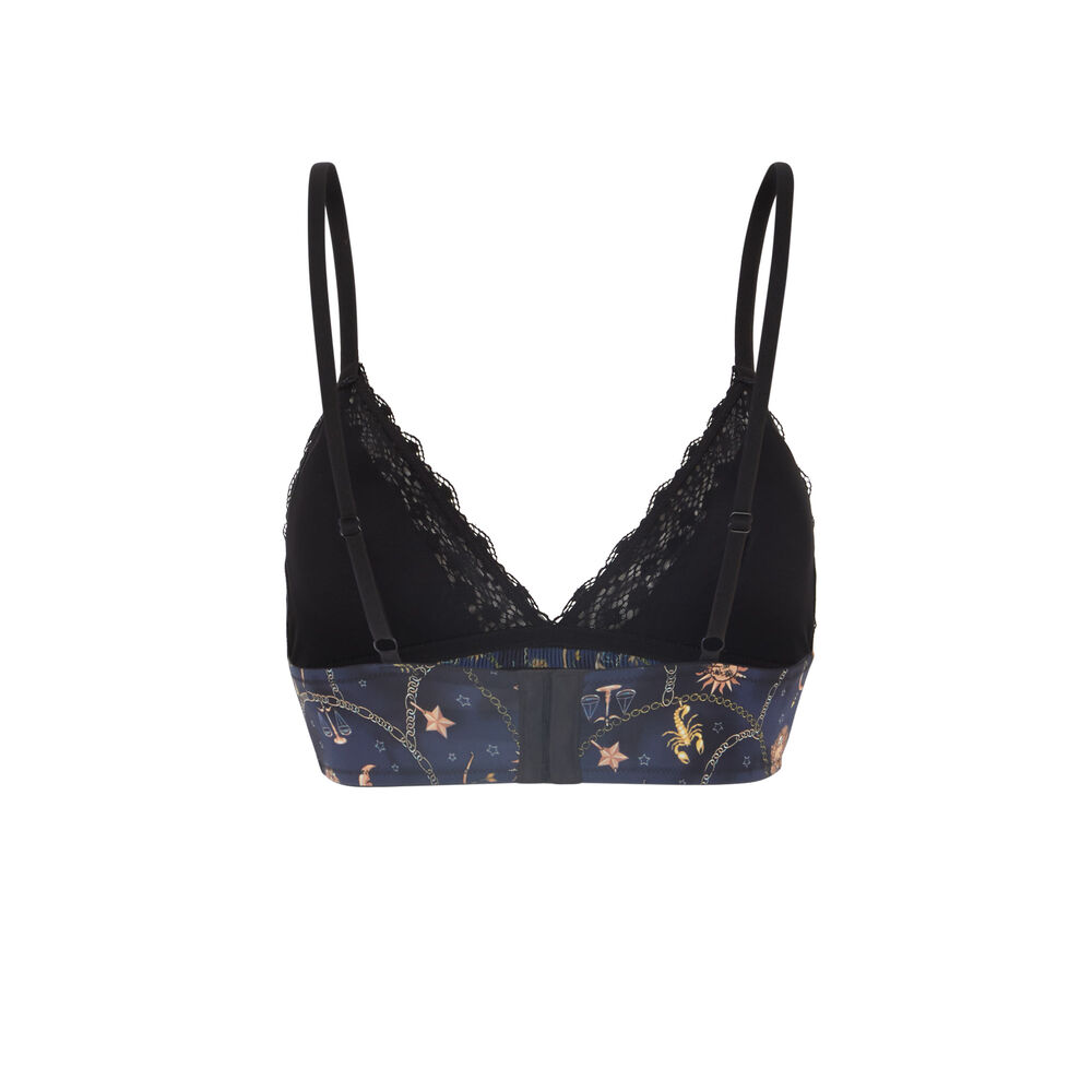 Soutien-gorge triangle imprimé astro - noir noir.