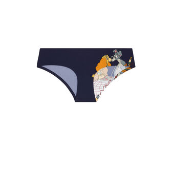 Shorty en micro sans coutures spaghetiz bleu marine.