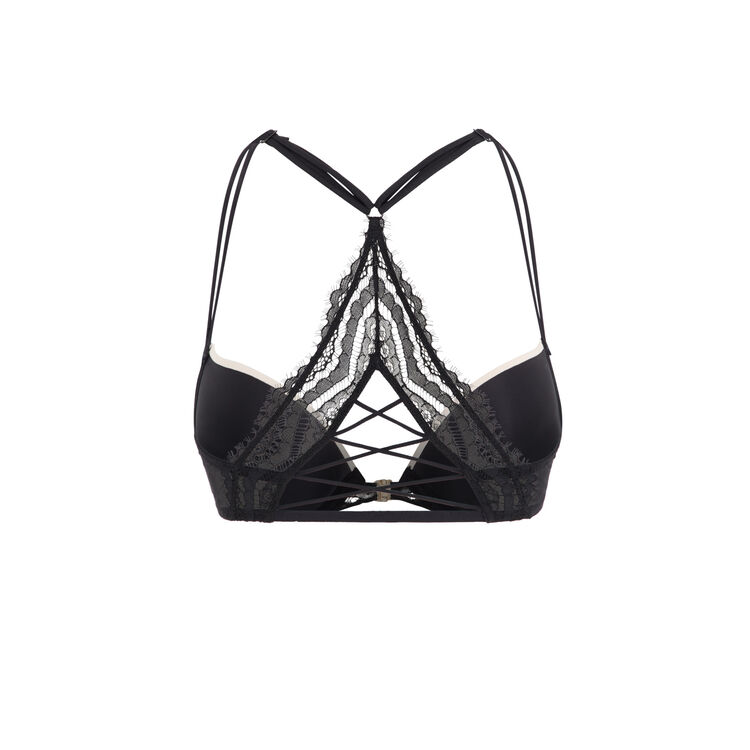 Soutien-gorge push micro/dentelle dos travaillé pushwaviz vanille.