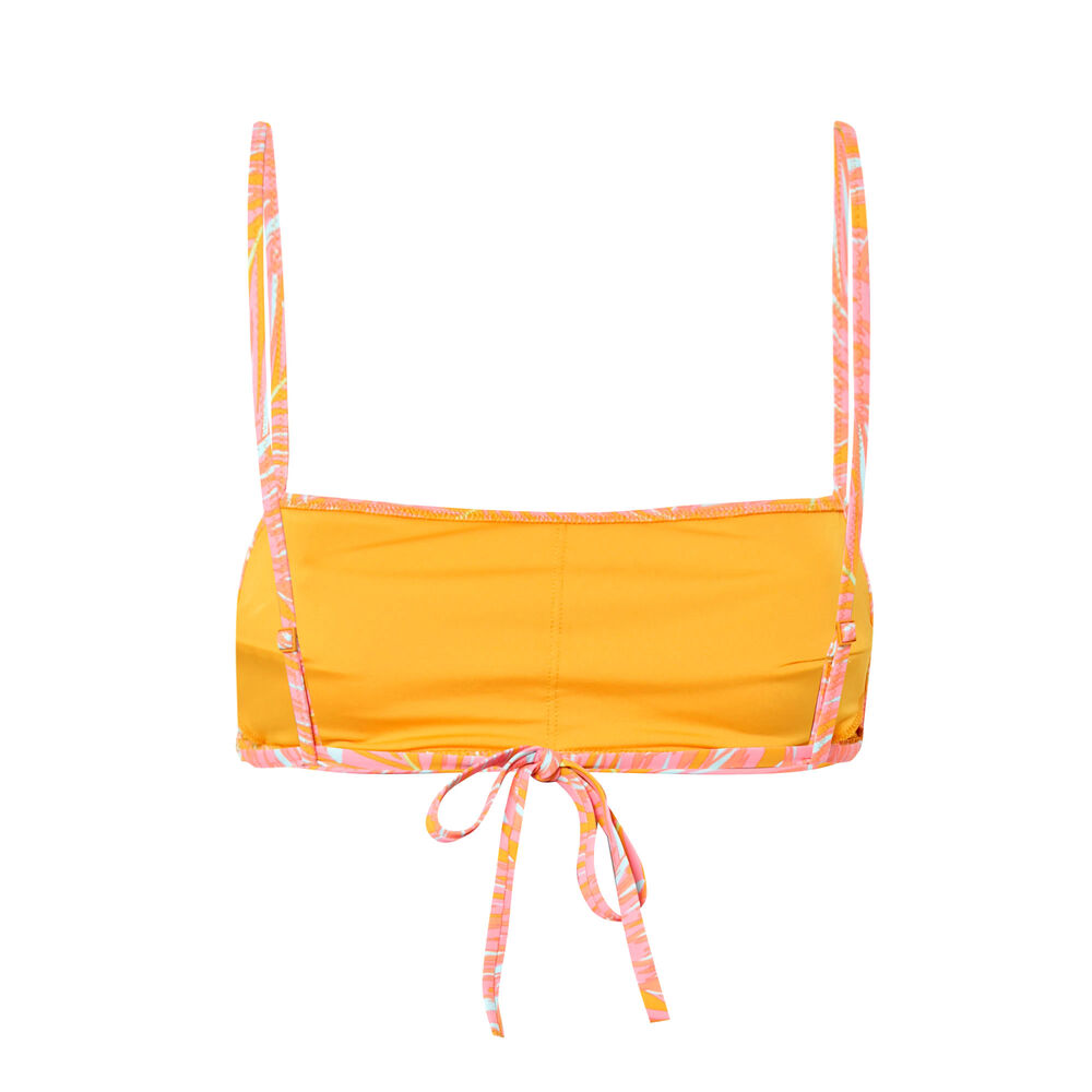 Haut de maillot brassière imprimé tropical -mangue orange.