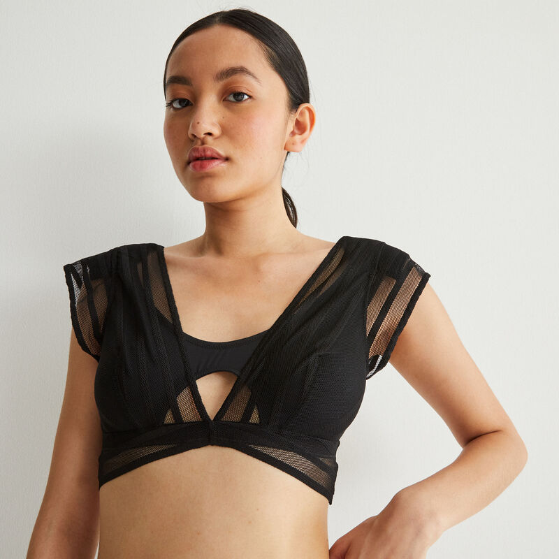 brassière à épaules dentelle sans armatures - noir brassière à épaules dentelle sans armatures - noir;