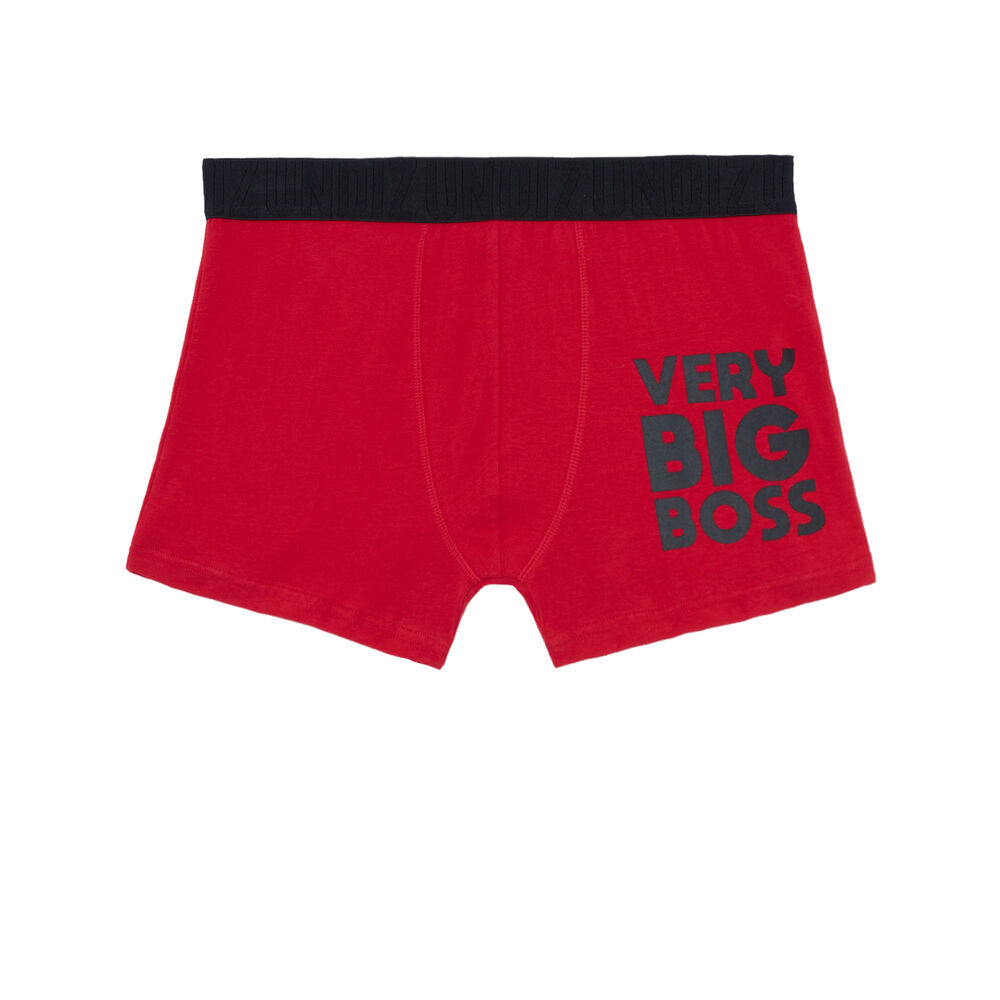 Boxer &agrave; message very big boss - rouge rouge.
