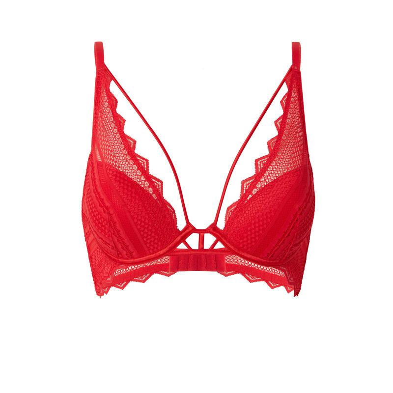 soutien-gorge push-up à liens ajouré - rouge soutien-gorge push-up à liens ajouré - rouge;