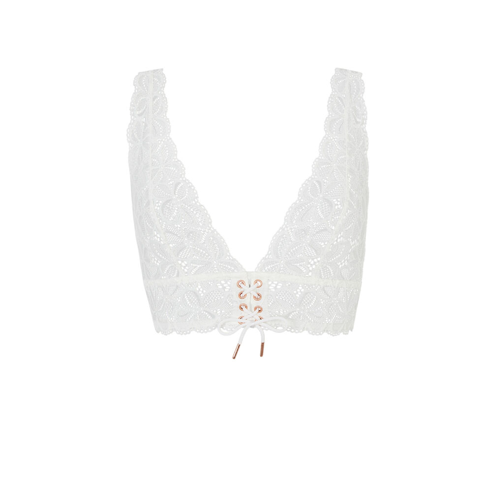 Soutien-gorge triangle sans armatures - blanc blanc.