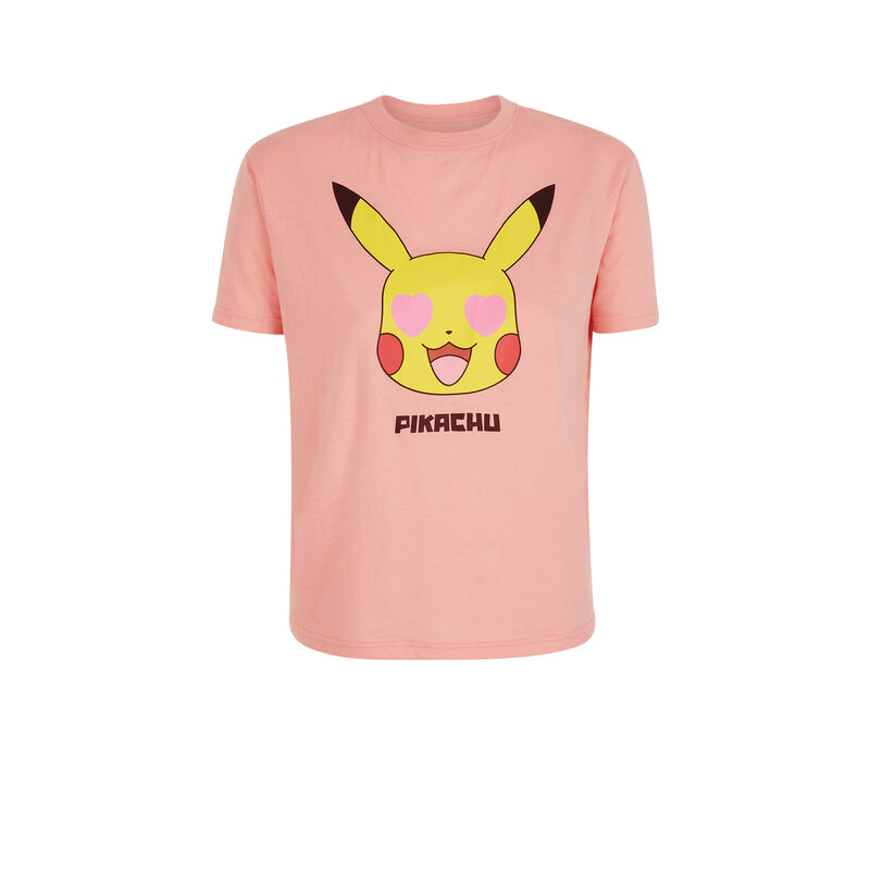 Top col rond print pikachu pickacutiz rose.
