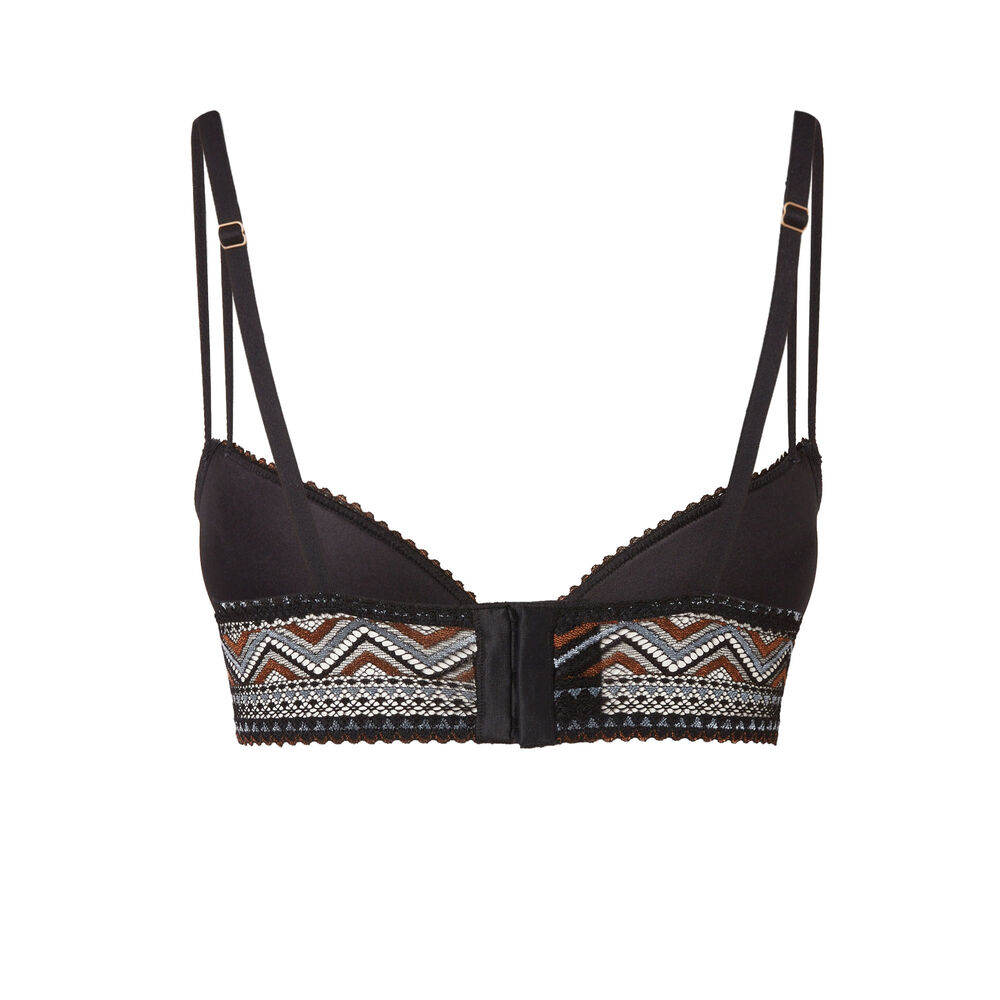 Soutien-gorge push-up à dentelle bicolore - noir noir.