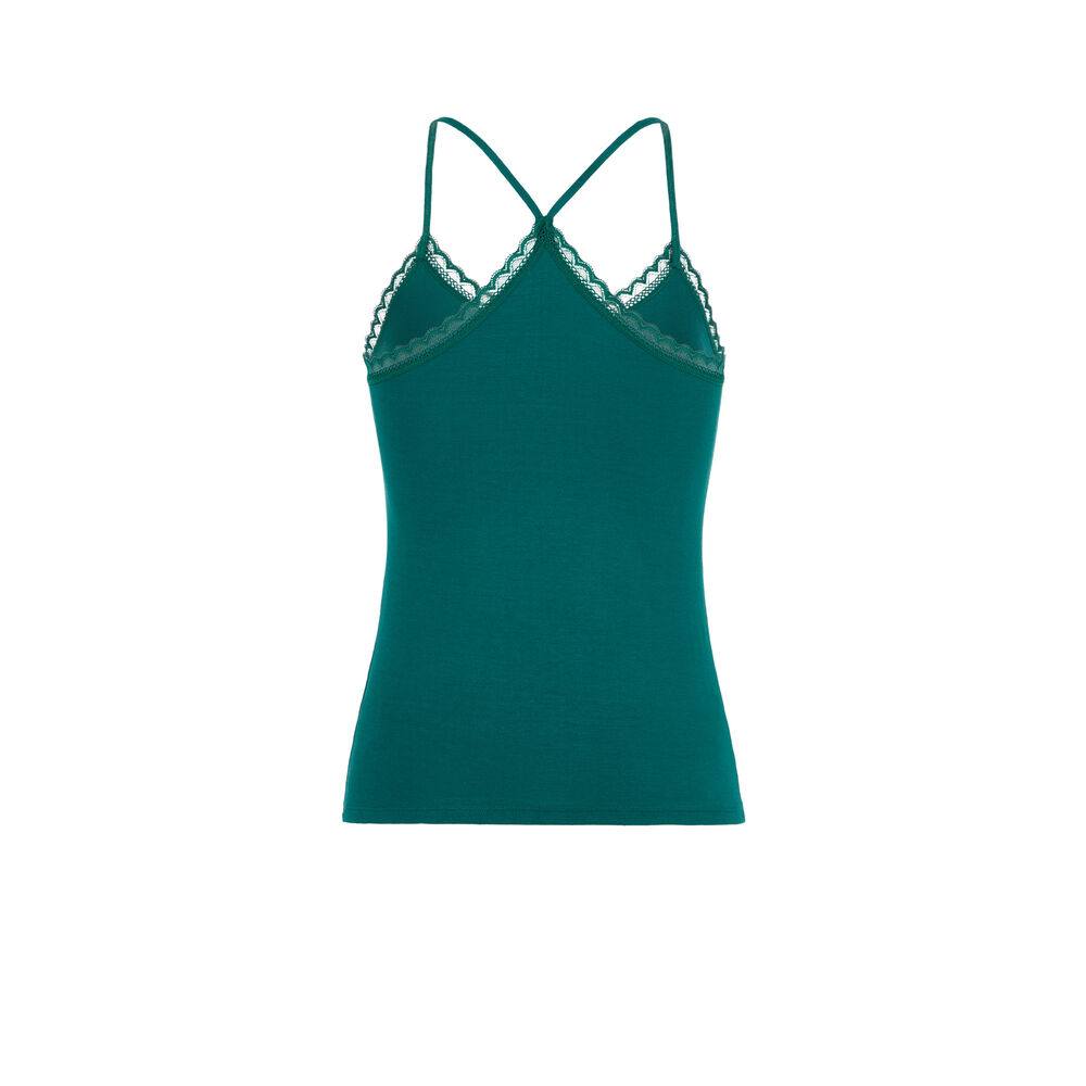 Top en jersey à fines bretelles vitamiz vert.