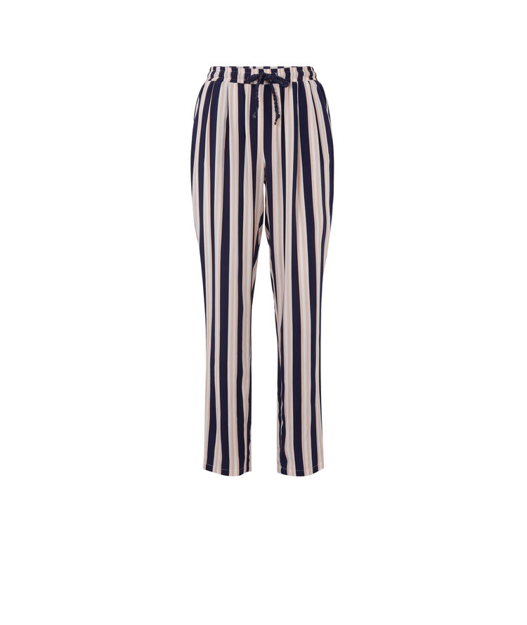 Pantalon a rayures fleurchiniz bleu marine.