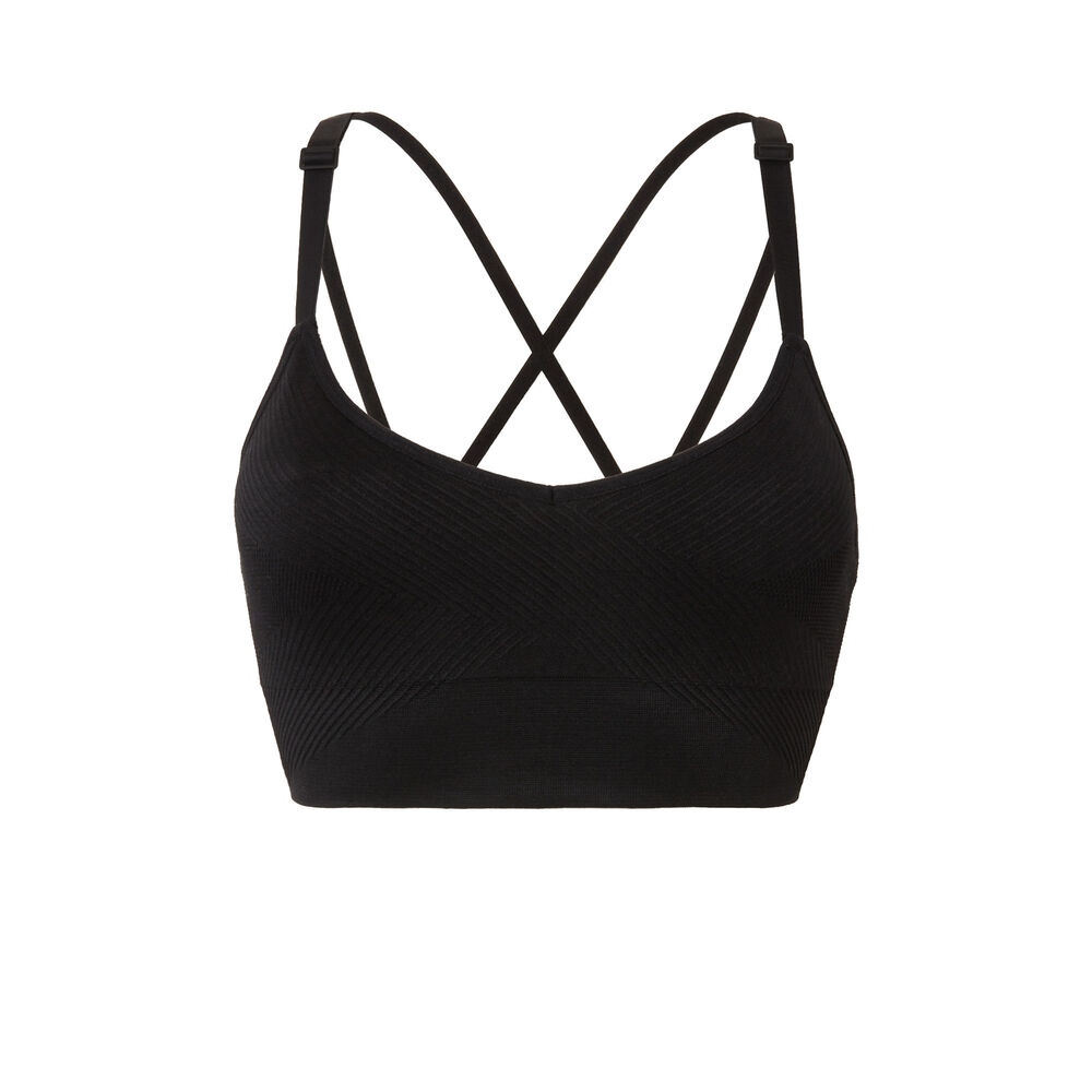 Brassière effet croisé - noir noir.