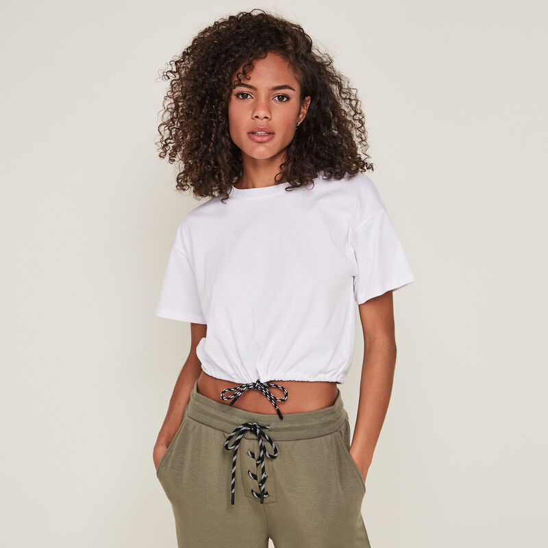 Top uni détail lacet bardrawsiz Top uni détail lacet bardrawsiz;