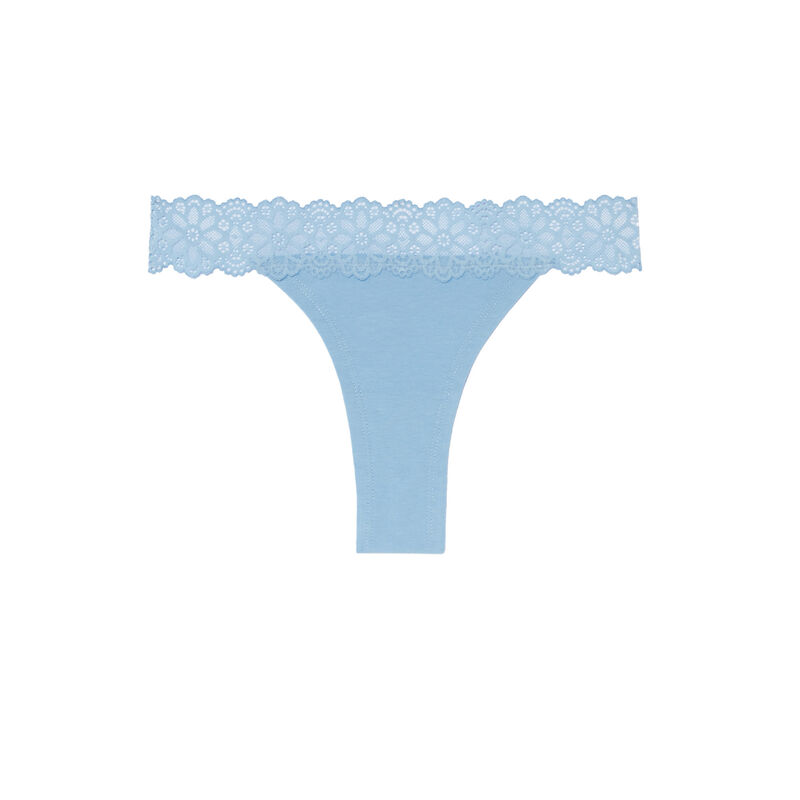 tanga à élastique dentelle - bleu tanga à élastique dentelle - bleu;