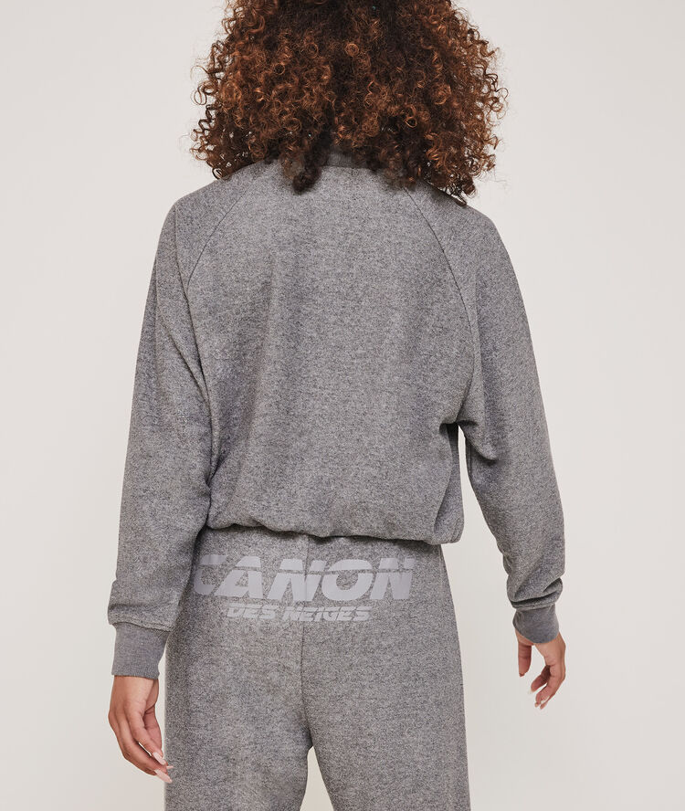 Sweat à zip print réfléchissant canondesneigiz gris.