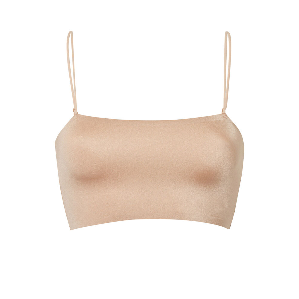 Brassière à bretelles fines sans armatures - beige beige.