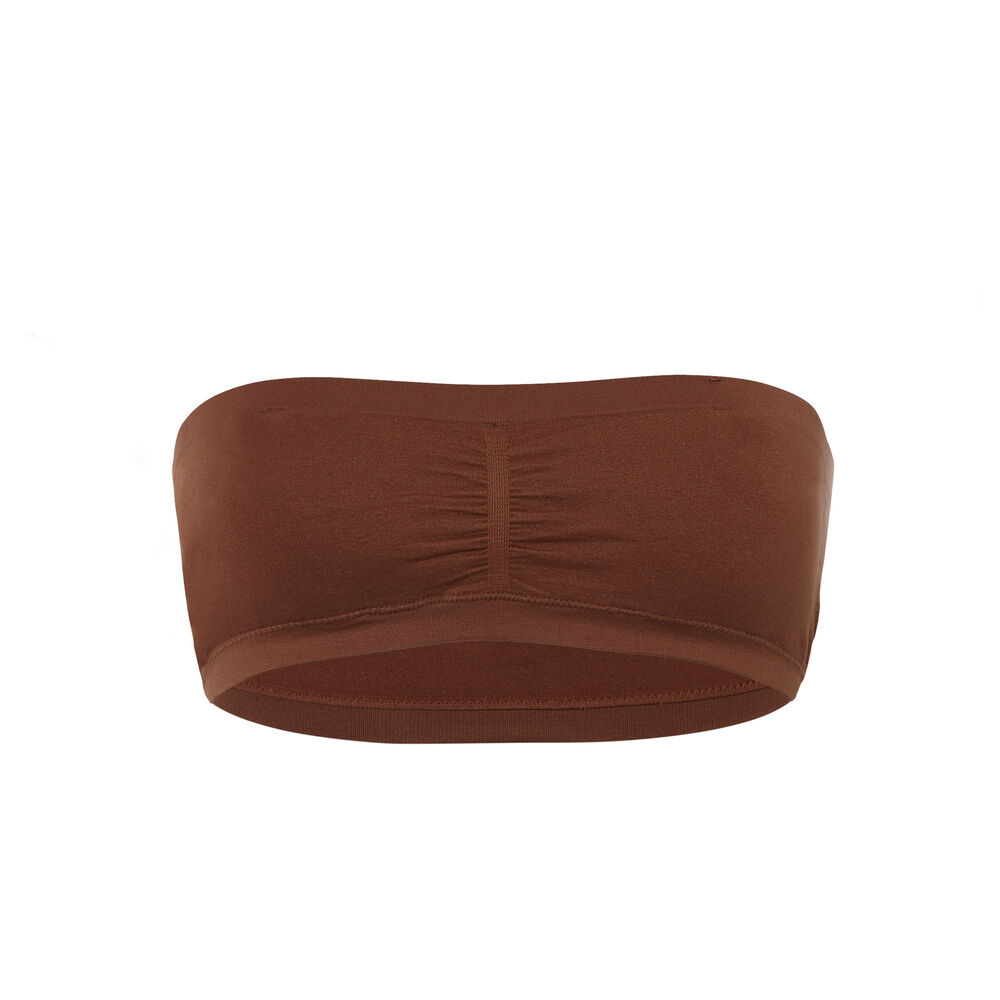 Soutien-gorge bandeau uni - marron marron.