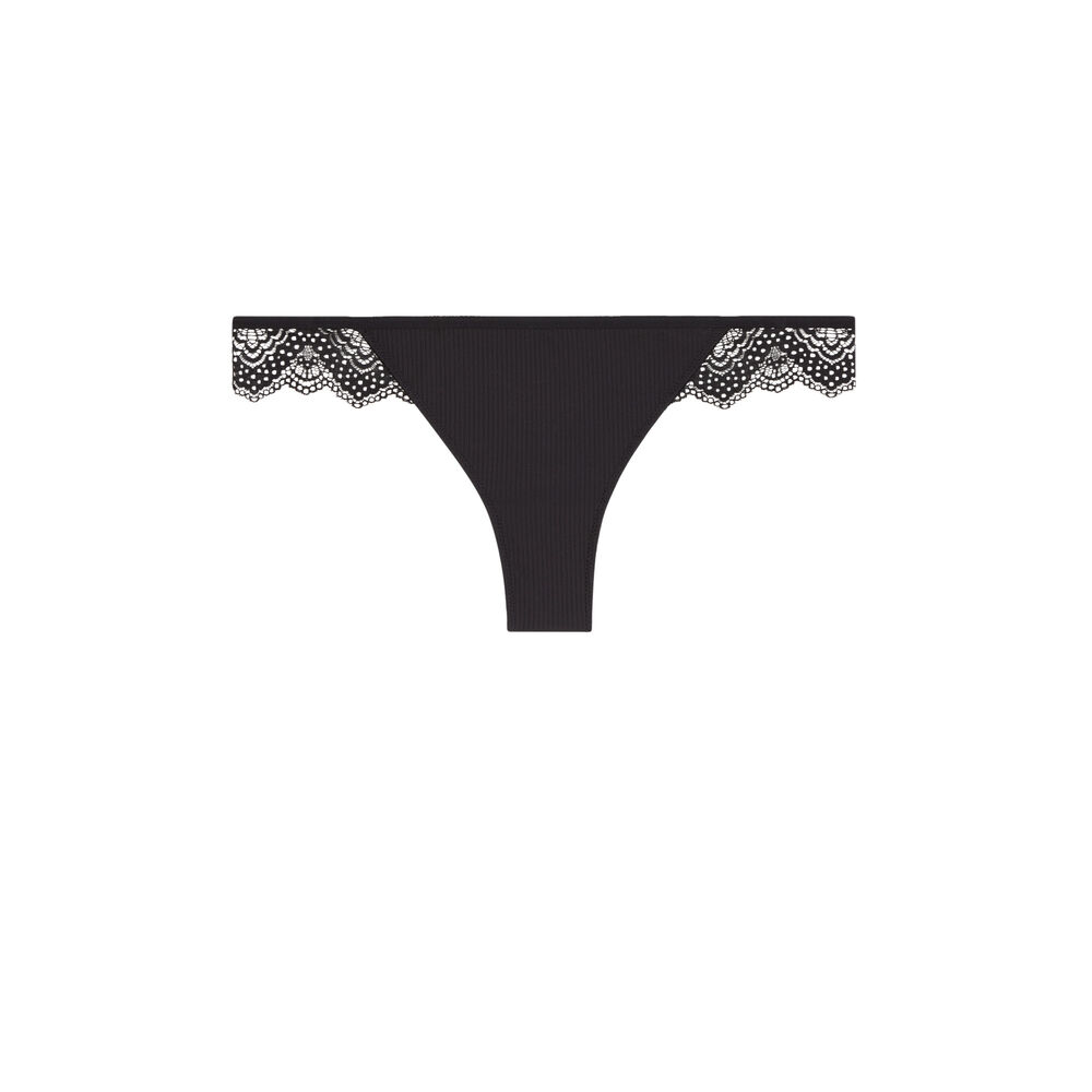 Tanga micro/dentelle merveilliz noir.
