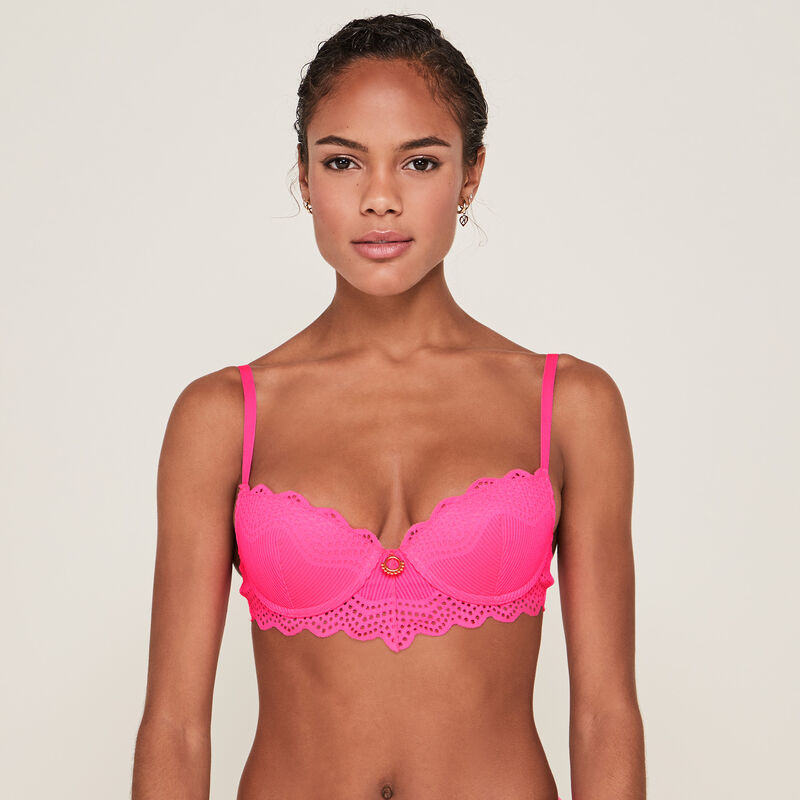 Soutien-gorge bustier push-up - rose Soutien-gorge bustier push-up - rose ;