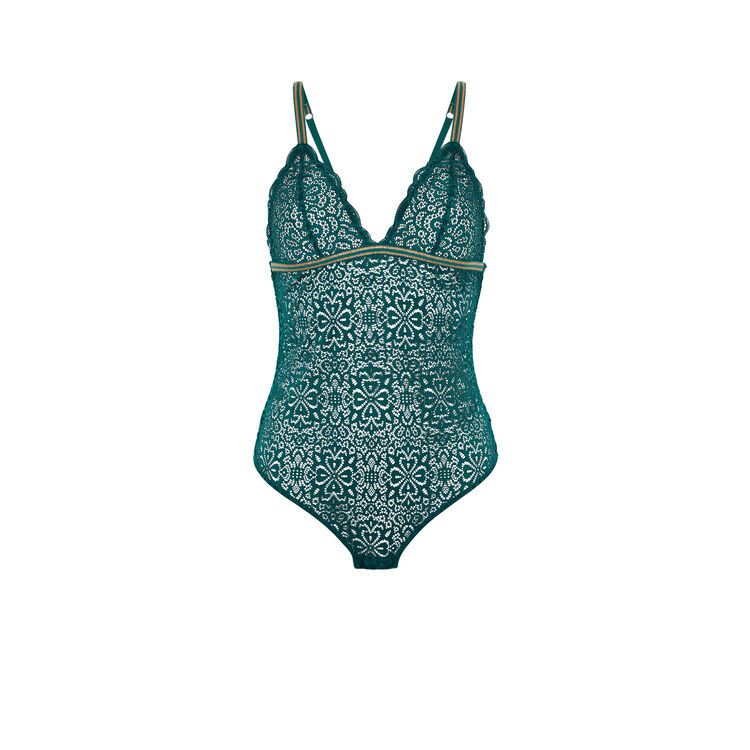 Body sans armatures en dentelle lurexbandiz vert.