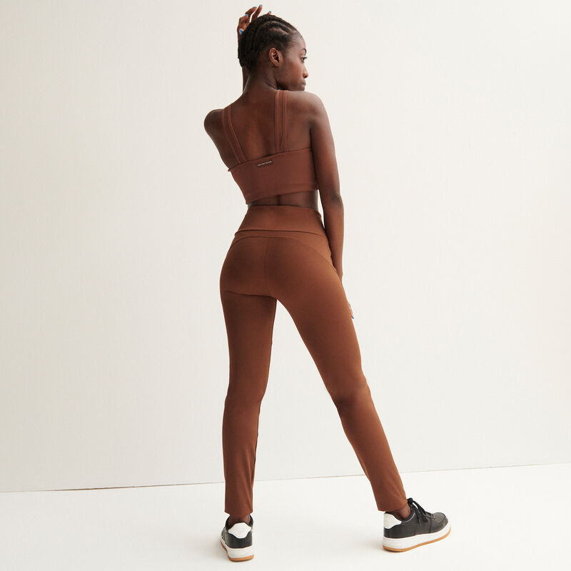 legging effet satiné mesh - marron legging effet satiné mesh - marron;