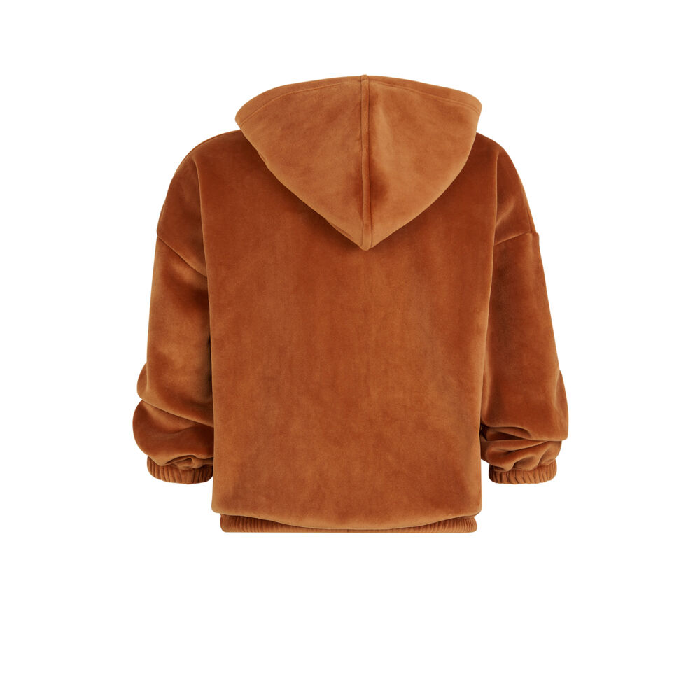 Sweat à capuche en velours - marron marron.