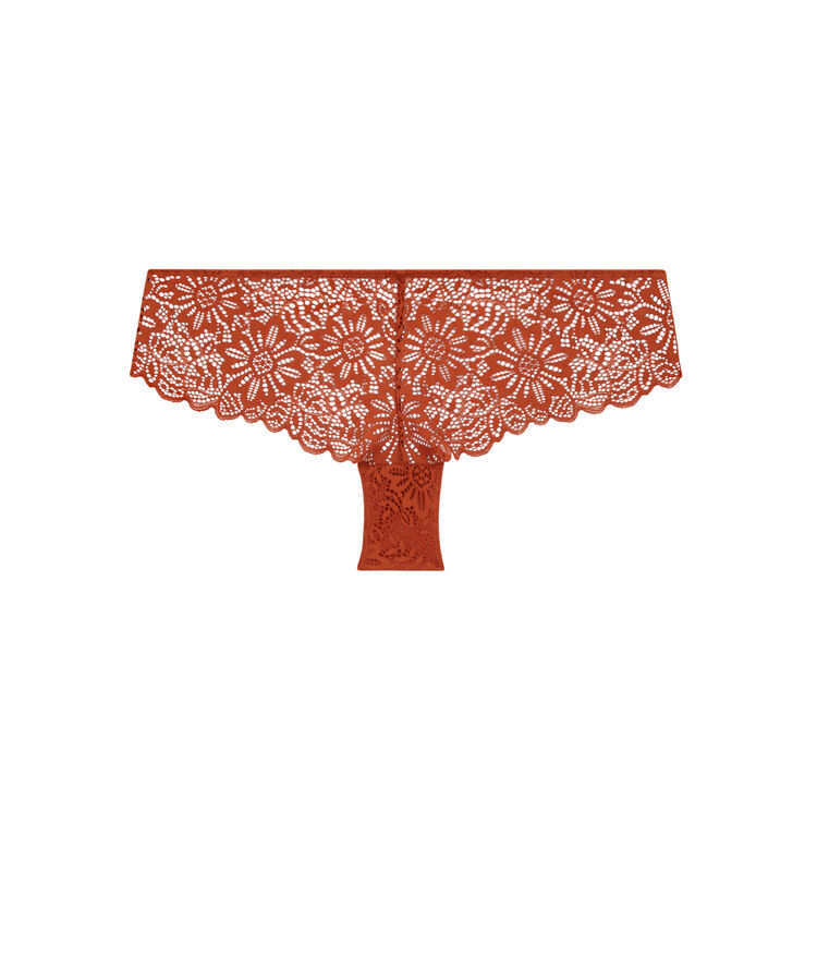 Shorty en dentelle - marron marron.