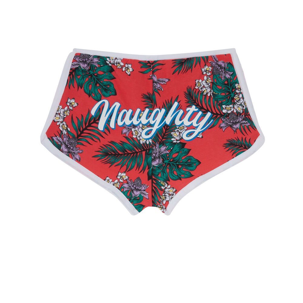 Short à imprimé meeko - corail corail.