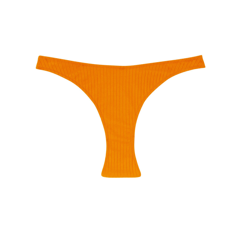 Bas de maillot culotte imprimé hawaïen - orange orange.