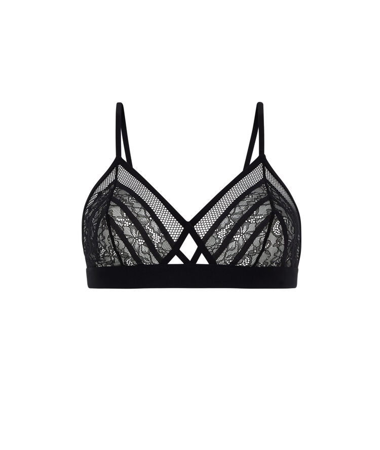 Soutien-gorge triangle dentelle - noir noir.