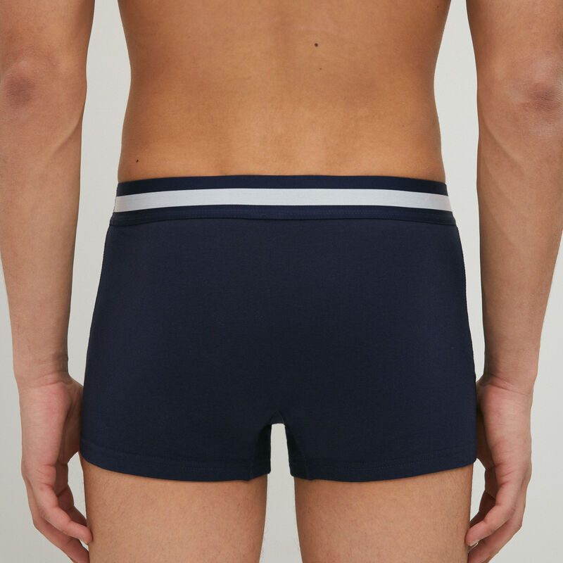 Boxer en coton uni - bleu marine Boxer en coton uni - bleu marine;