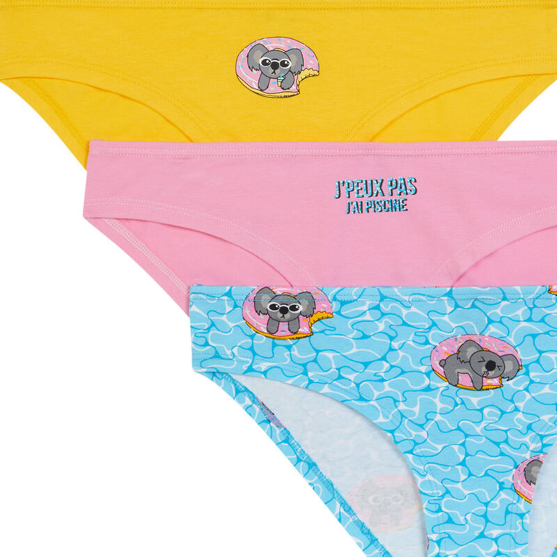 Lot de 3 culotte imprimé koala - rose Lot de 3 culotte imprimé koala - rose;