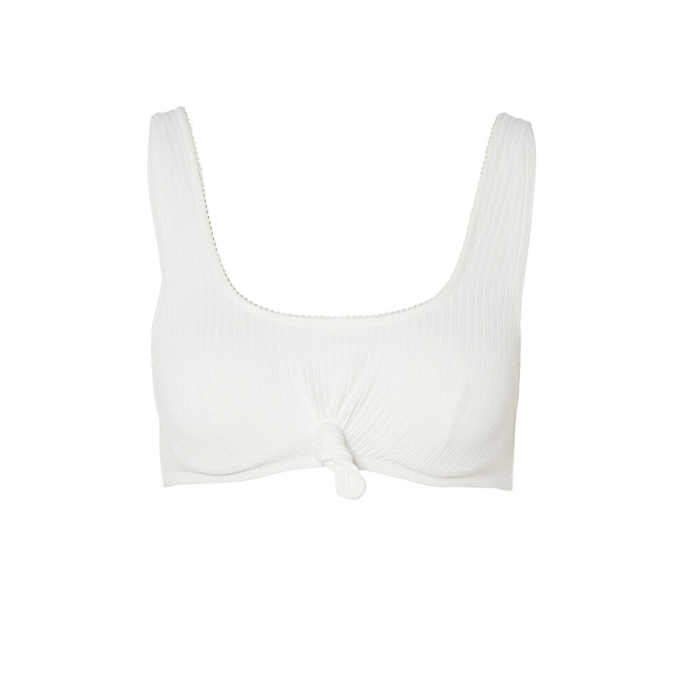Haut de maillot brassière à noeud - écru ecru.