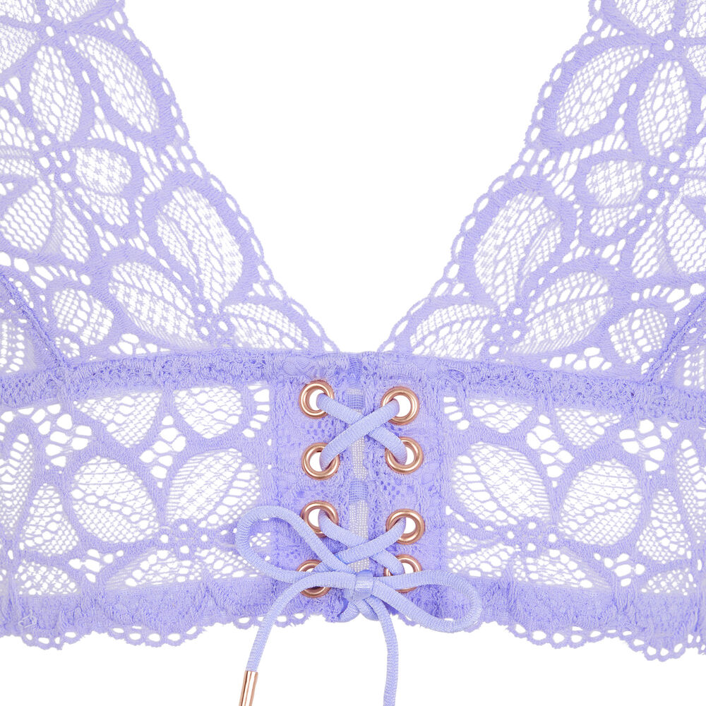 Soutien-gorge triangle en dentelle - lilas lilas.