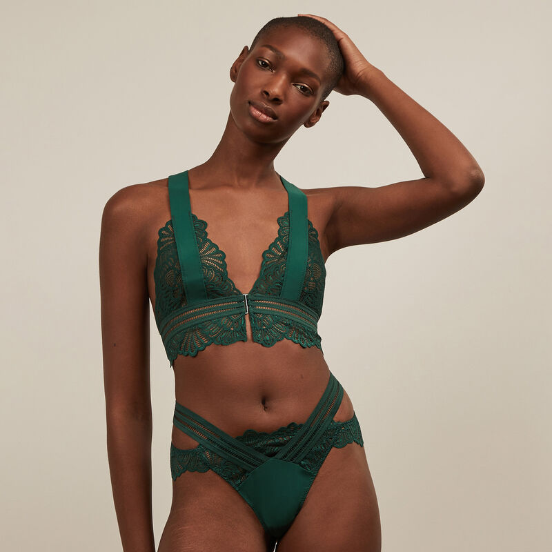soutien-gorge triangle liens croisés dos - vert soutien-gorge triangle liens croisés dos - vert;