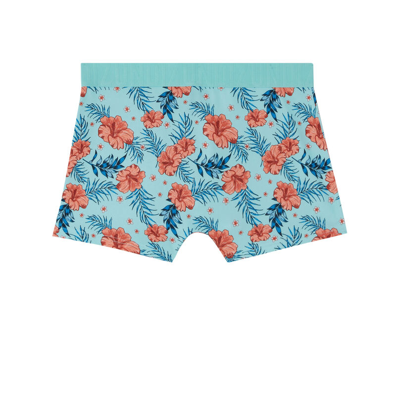 boxer à imprimé tropical - turquoise boxer à imprimé tropical - turquoise ;