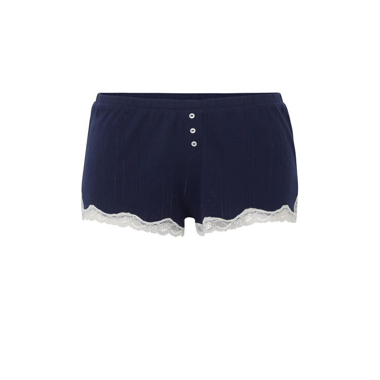 Short matiere maille pointelle courmiz bleu marine.