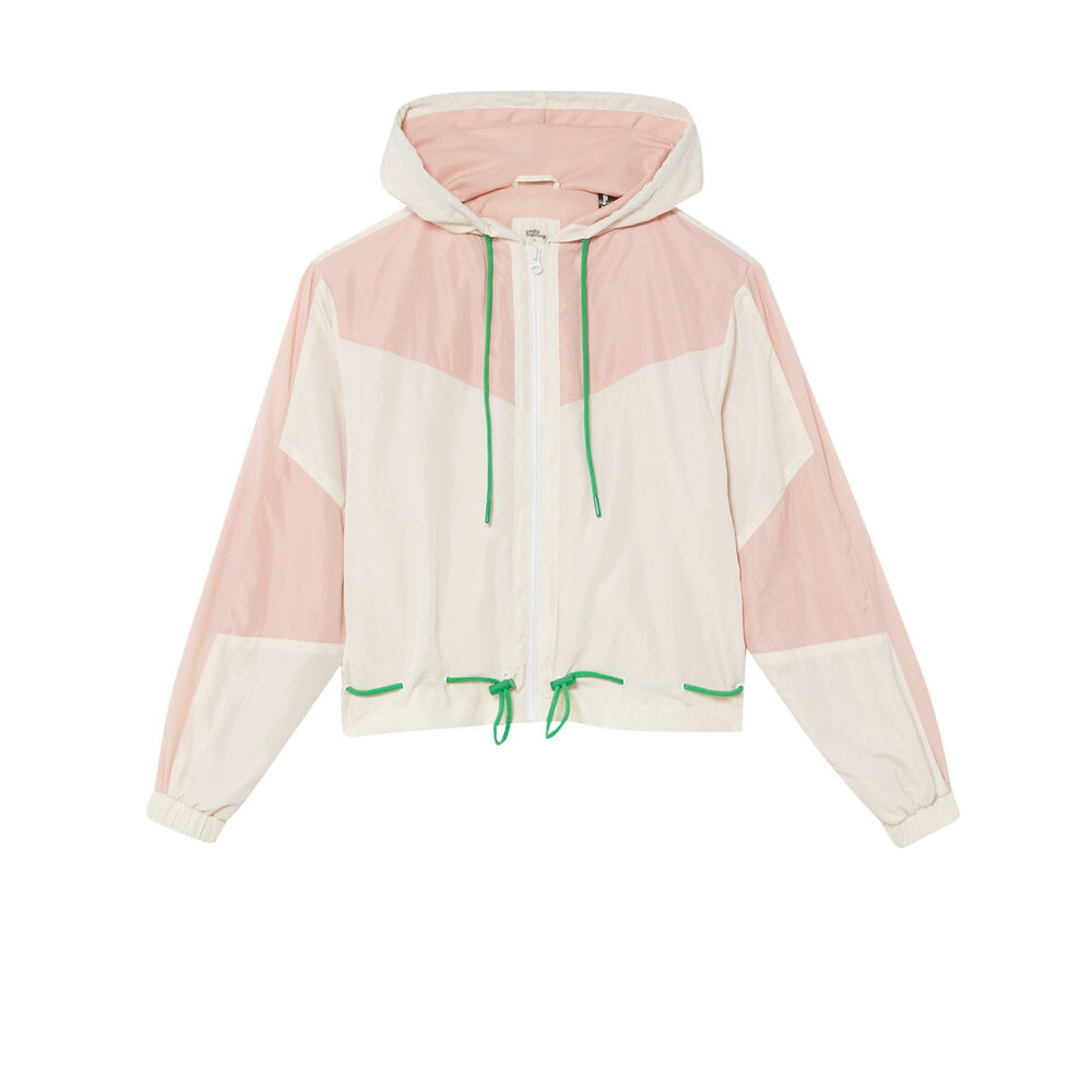 Veste sport à détail zip et cordon - rose rose.