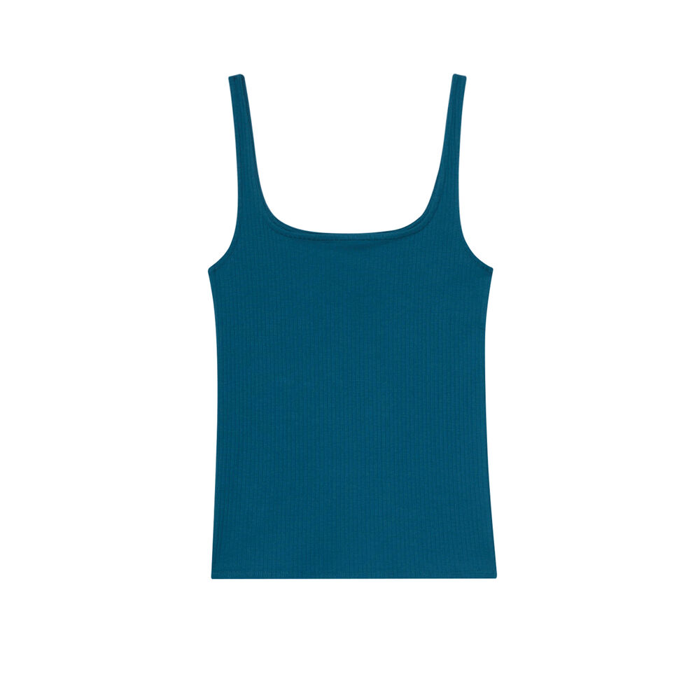 Débardeur uni en jersey - bleu bleu.
