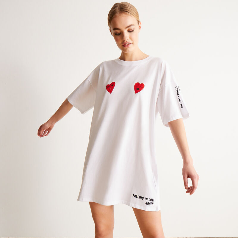 tunique motifs mood coeurs - blanc tunique motifs mood coeurs - blanc;