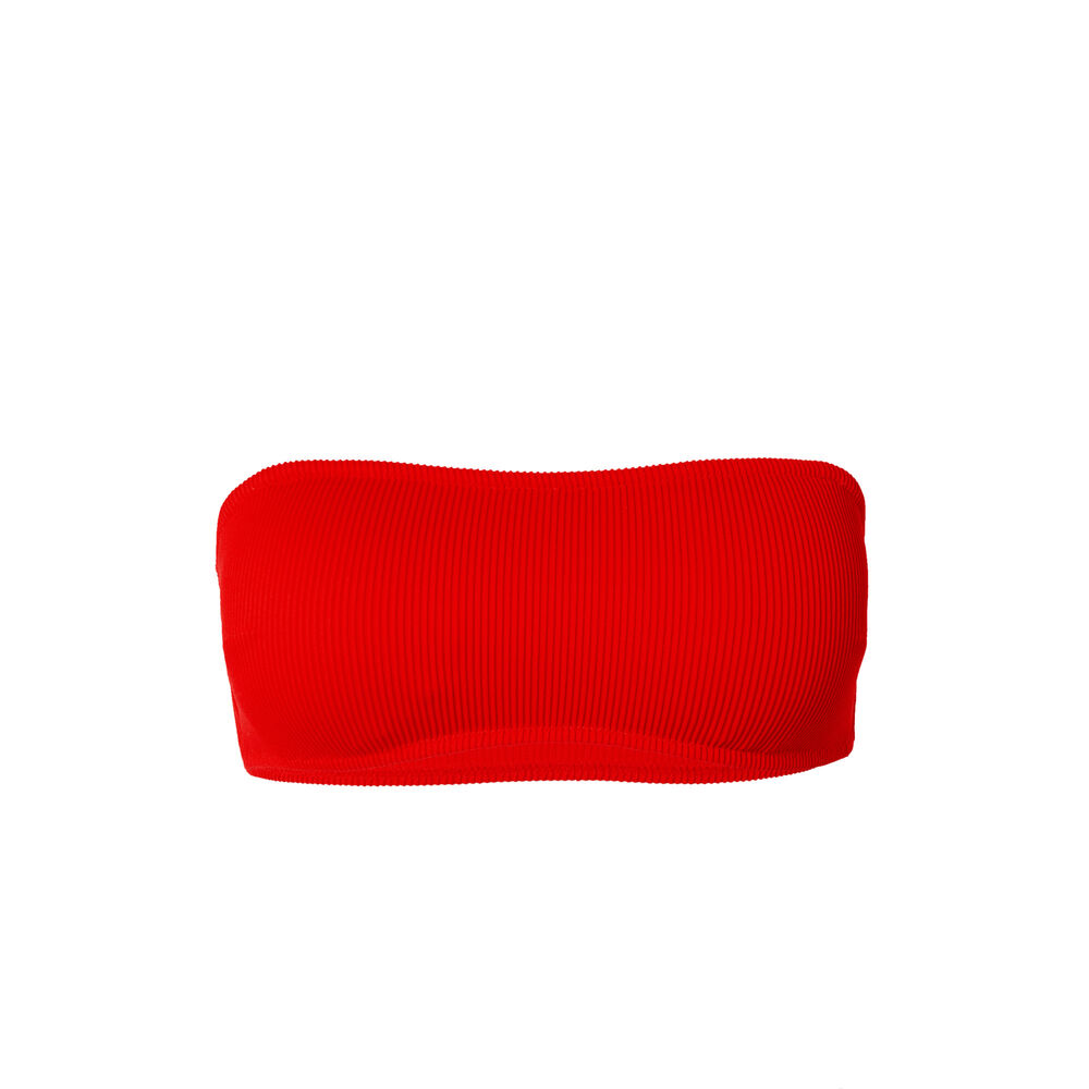 Haut de maillot bandeau gaufré - rouge rouge.