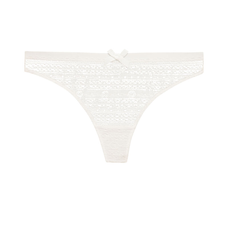 string en dentelle détail nœud - blanc string en dentelle détail nœud - blanc;