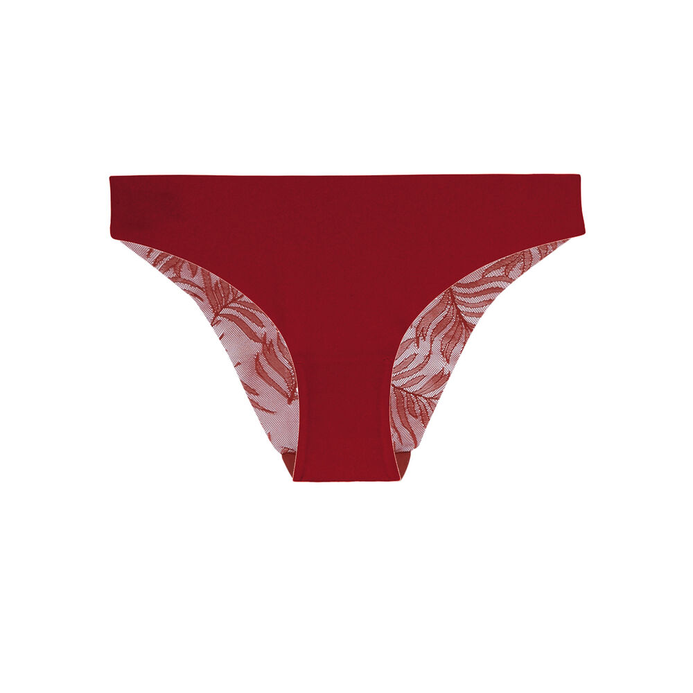 Culotte en microfibre uni - corail rouge.