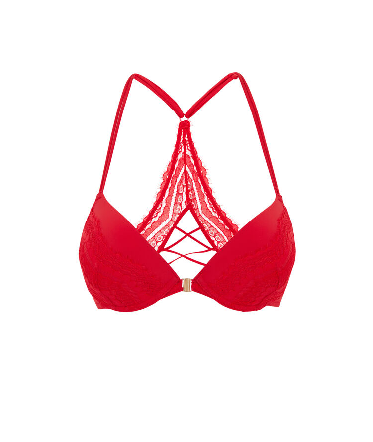 Soutien-gorge push dos travaillé pushwaviz rouge.